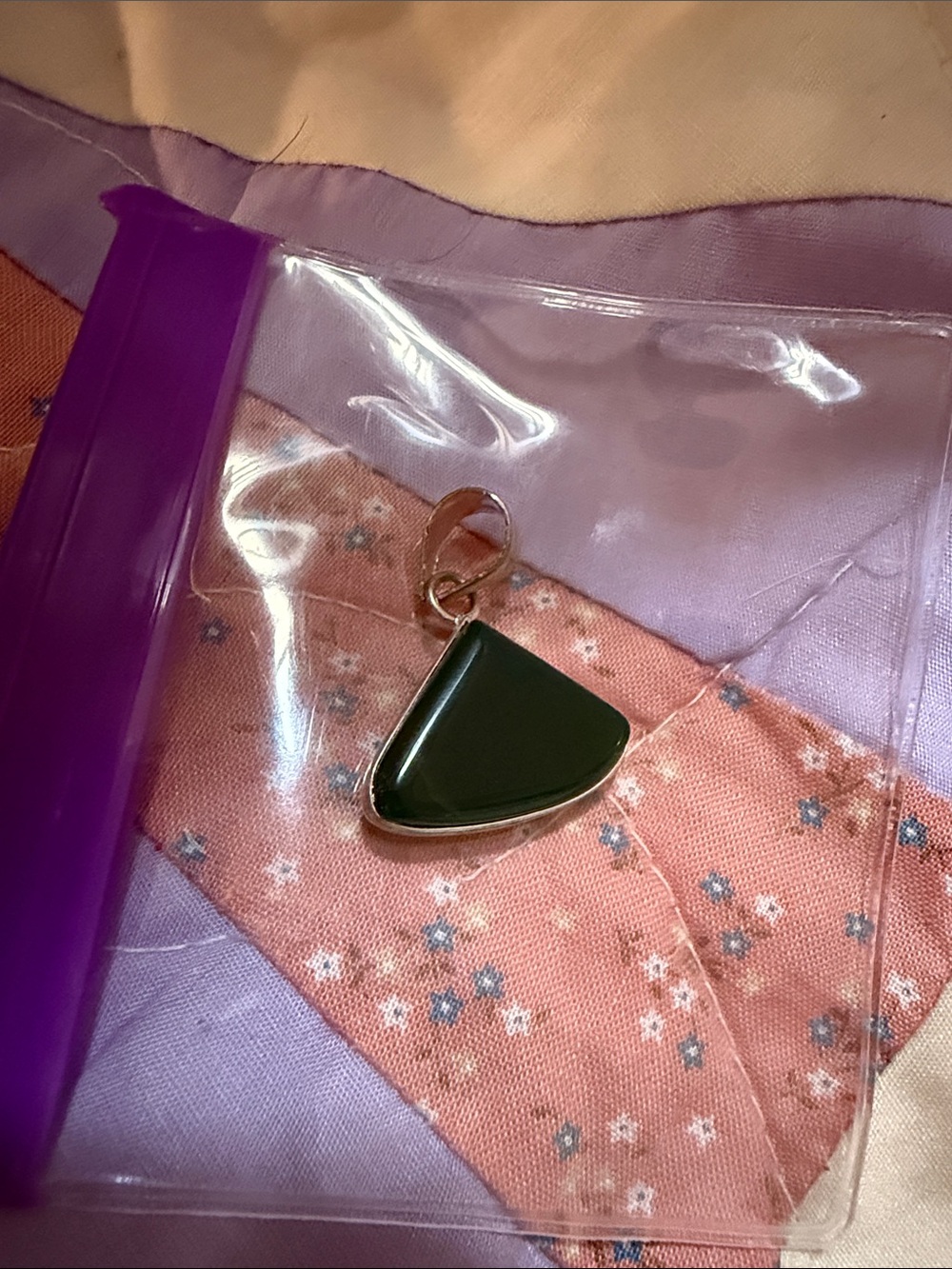 New Jade Green Triangle cabochon - 925 Silver Accent